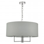 Jamelia - Chrome 3 Light Pendant with Grey Shade Jamelia - Chrome 3 Light Pendant with Grey Shade
