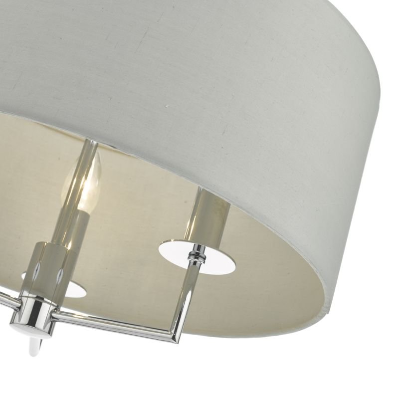 Dar-JAM0339 - Jamelia - Chrome 3 Light Pendant with Grey Shade