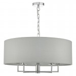 Jamelia - Polished Chrome 5 Light Pendant with Grey Shade Jamelia - Polished Chrome 5 Light Pendant with Grey Shade