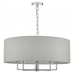 Jamelia - Polished Chrome 5 Light Pendant with Grey Shade Jamelia - Polished Chrome 5 Light Pendant with Grey Shade