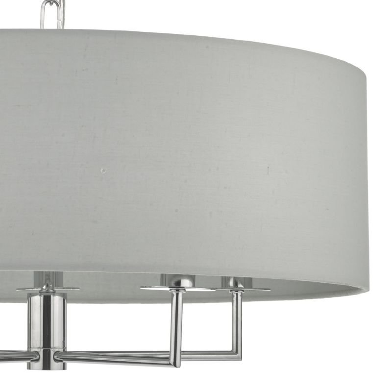 Dar-JAM0539 - Jamelia - Polished Chrome 5 Light Pendant with Grey Shade