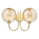 Dar-JAR0935-11 - Jared - Dimple Amber Glass & Gold 2 Light Wall Lamp