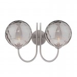 Jared - Satin Nickel 2 Light Wall Lamp with Dimpled Smoked Glasses Jared - Satin Nickel 2 Light Wall Lamp with Dimpled Smoked Glasses