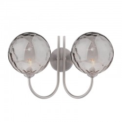 Jared - Satin Nickel 2 Light Wall Lamp with Dimpled Smoked Glasses Jared - Satin Nickel 2 Light Wall Lamp with Dimpled Smoked Glasses