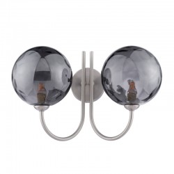 Jared - Satin Nickel 2 Light Wall Lamp with Dimpled Smoked Glasses Jared - Satin Nickel 2 Light Wall Lamp with Dimpled Smoked Glasses