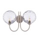 Dar_Vol3-JAR0938-12 - Jared - Satin Nickel 2 Light Wall Lamp with Dimpled Clear Glasses