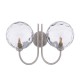 Dar_Vol3-JAR0938-12 - Jared - Satin Nickel 2 Light Wall Lamp with Dimpled Clear Glasses