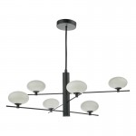 Jasper - Matt Black 6 Light Centre Fitting with Opal Glass Jasper - Matt Black 6 Light Centre Fitting with Opal Glass