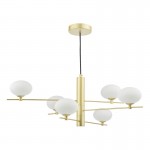Jasper - Gold 6 Light Centre Fitting with Opal Glasses Jasper - Gold 6 Light Centre Fitting with Opal Glasses