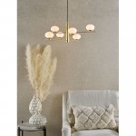 Jasper - Gold 6 Light Centre Fitting with Opal Glasses Jasper - Gold 6 Light Centre Fitting with Opal Glasses