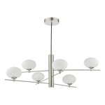 Jasper - Satin Nickel 6 Light Centre Fitting with Opal Glasses Jasper - Satin Nickel 6 Light Centre Fitting with Opal Glasses