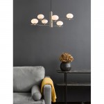 Jasper - Satin Nickel 6 Light Centre Fitting with Opal Glasses Jasper - Satin Nickel 6 Light Centre Fitting with Opal Glasses