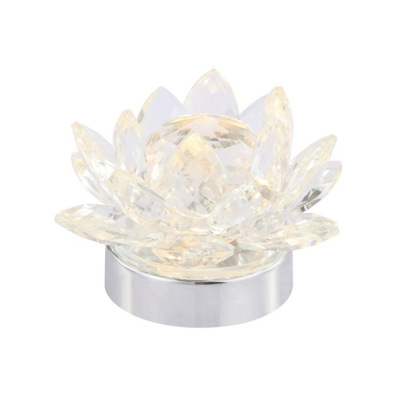 Table & Floor Lamp - Jasmine - LED Clear Glass & Chrome Table Lamp Wisebuys-JAS4050 - Jasmine - LED Clear Glass & Chrome Table Lamp
