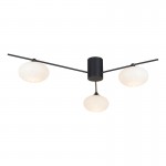 Jasper - Matt Black 3 Light Ceiling Lamp with Opal Glasses Jasper - Matt Black 3 Light Ceiling Lamp with Opal Glasses