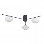 Jasper - Matt Black 3 Light Ceiling Lamp with Opal Glasses Jasper - Matt Black 3 Light Ceiling Lamp with Opal Glasses