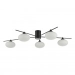 Jasper - Matt Black 5 Light Semi Flush with Opal Glass Jasper - Matt Black 5 Light Semi Flush with Opal Glass
