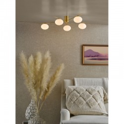 Jasper - Gold 5 Light Ceiling Lamp with Opal Glasses Jasper - Gold 5 Light Ceiling Lamp with Opal Glasses