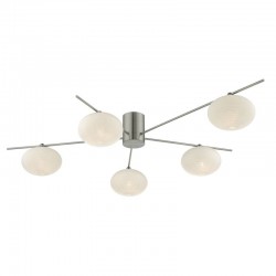 Jasper - Satin Nickel 5 Light Centre Fitting with Frosted Glasses Jasper - Satin Nickel 5 Light Centre Fitting with Frosted Glasses