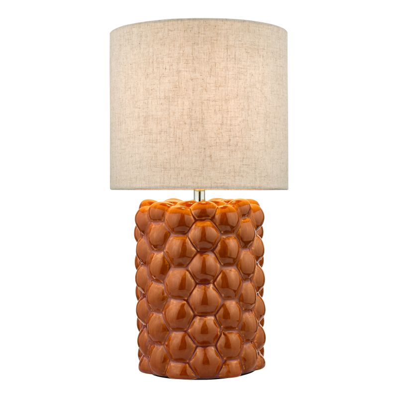 Dar-JAY4211 - Jayden - Orange Ceramic Table Lamp with Natural Linen Shade