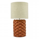 Jayden - Orange Ceramic Table Lamp with Natural Linen Shade