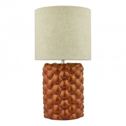 Jayden - Orange Ceramic Table Lamp with Natural Linen Shade Jayden - Orange Ceramic Table Lamp with Natural Linen Shade