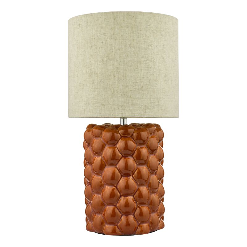 Dar-JAY4211 - Jayden - Orange Ceramic Table Lamp with Natural Linen Shade