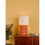 Jayden - Orange Ceramic Table Lamp with Natural Linen Shade