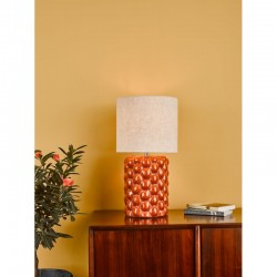 Jayden - Orange Ceramic Table Lamp with Natural Linen Shade Jayden - Orange Ceramic Table Lamp with Natural Linen Shade