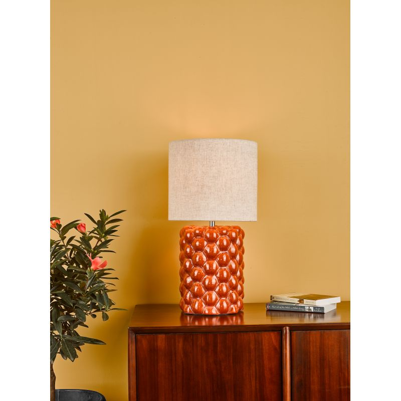 Dar-JAY4211 - Jayden - Orange Ceramic Table Lamp with Natural Linen Shade