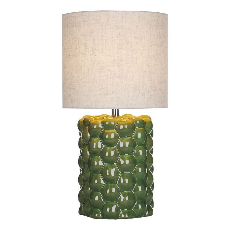 Dar-JAY4224 - Jayden - Green Ceramic Table Lamp with Natural Linen Shade