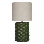 Jayden - Green Ceramic Table Lamp with Natural Linen Shade Jayden - Green Ceramic Table Lamp with Natural Linen Shade