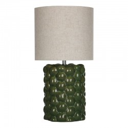 Jayden - Green Ceramic Table Lamp with Natural Linen Shade Jayden - Green Ceramic Table Lamp with Natural Linen Shade