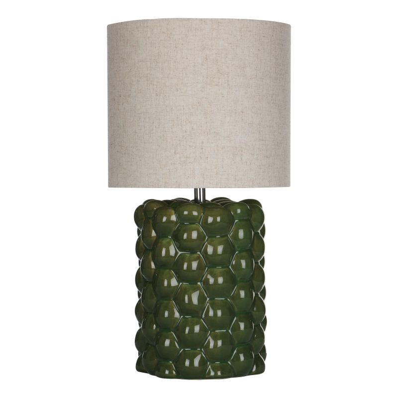 Dar-JAY4224 - Jayden - Green Ceramic Table Lamp with Natural Linen Shade