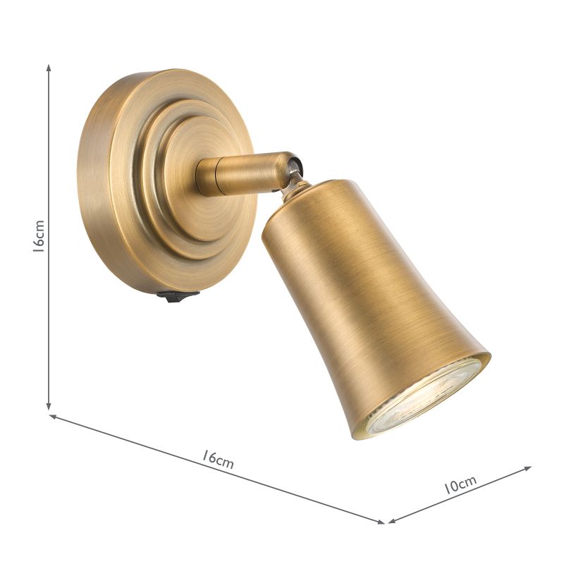 Dar-JED0742 - Jedrek - Aged Brass Single Spotlight