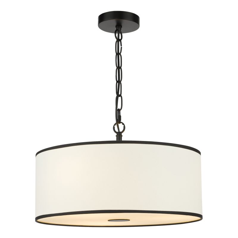 Dar-JEM0322 - Jemima - Black & White 3 Light Pendant with White Diffuser