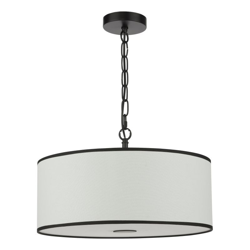 Dar-JEM0322 - Jemima - Black & White 3 Light Pendant with White Diffuser