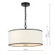 Dar-JEM0322 - Jemima - Black & White 3 Light Pendant with White Diffuser