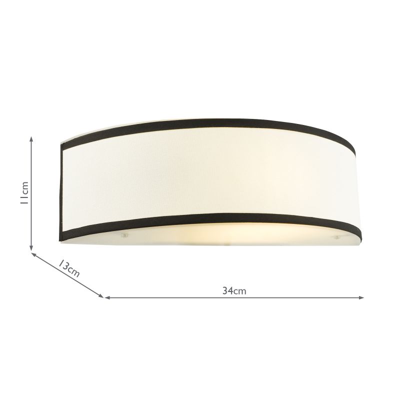 Dar-JEM0722 - Jemima - Black & White Wall Lamp with White Diffuser
