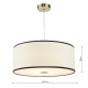 Dar-JEM6522 - Jemima - Shade Only - 45 cm Black & White Shade for Pendant