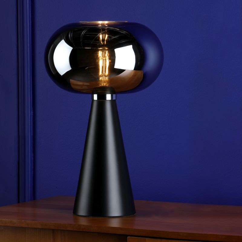 Dar-JEN4222 - Jensen - Satin Black Table Lamp with Smoked Glass