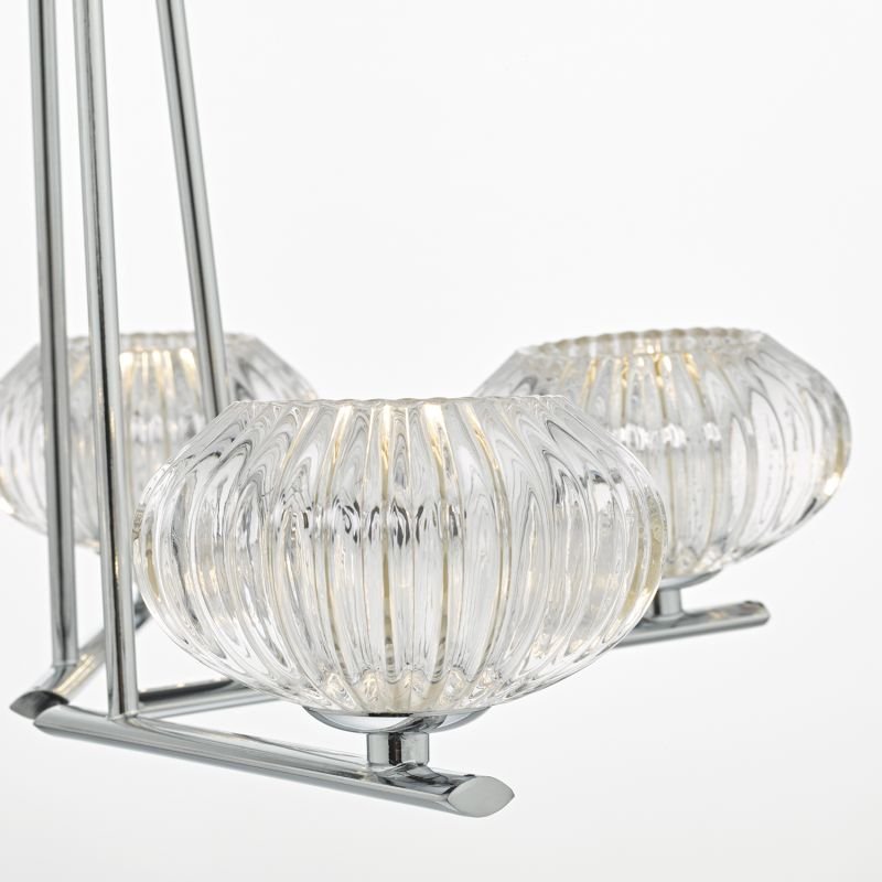 Ceiling Lights - Jensine - Faceted Glass with Chrome 5 Light Centre Fitting Dar-JEN5450 - Jensine - Faceted Glass with Chrome 5 Light Centre Fitting
