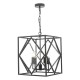 Ceiling Lights - Jepsen - Black Geometric Design 4 Light Lantern Pendant Dar-JEP0422 - Jepsen - Black Geometric Design 4 Light Lantern Pendant