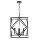 Ceiling Lights - Jepsen - Black Geometric Design 4 Light Lantern Pendant Dar-JEP0422 - Jepsen - Black Geometric Design 4 Light Lantern Pendant