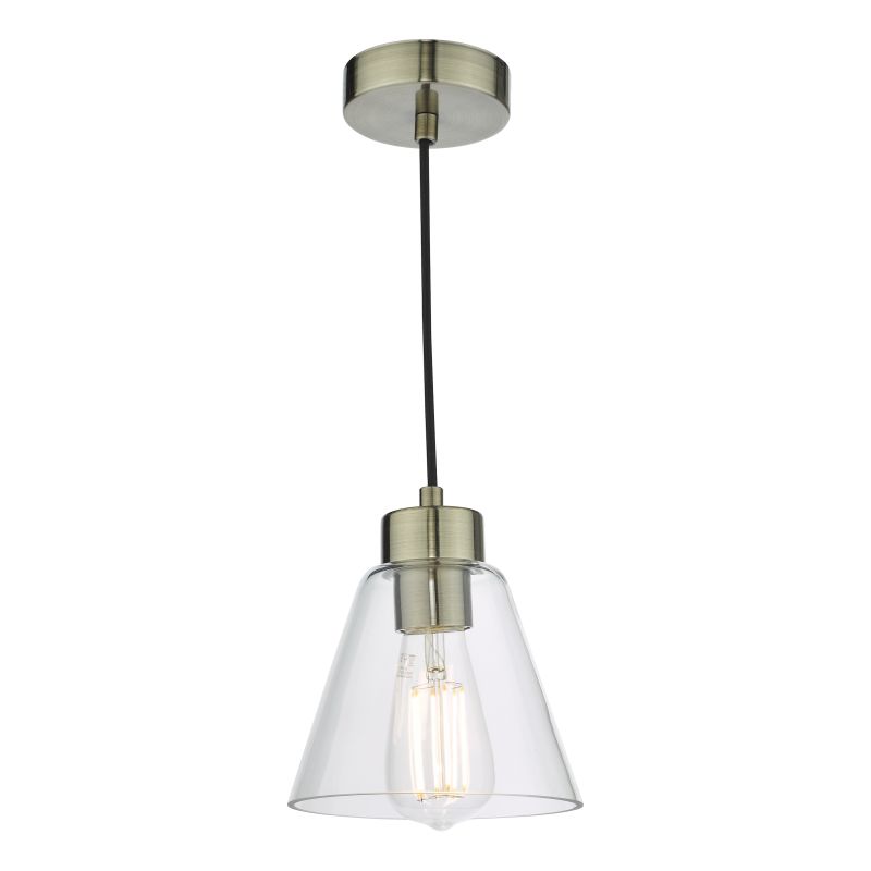 Ceiling Lights - Jie - Clear Glass & Antique Brass Pendant Wisebuys-JIE0175 - Jie - Clear Glass & Antique Brass Pendant