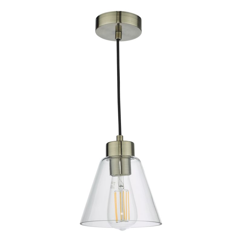 Ceiling Lights - Jie - Clear Glass & Antique Brass Pendant Wisebuys-JIE0175 - Jie - Clear Glass & Antique Brass Pendant