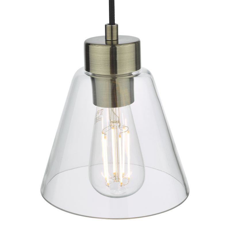 Ceiling Lights - Jie - Clear Glass & Antique Brass Pendant Wisebuys-JIE0175 - Jie - Clear Glass & Antique Brass Pendant