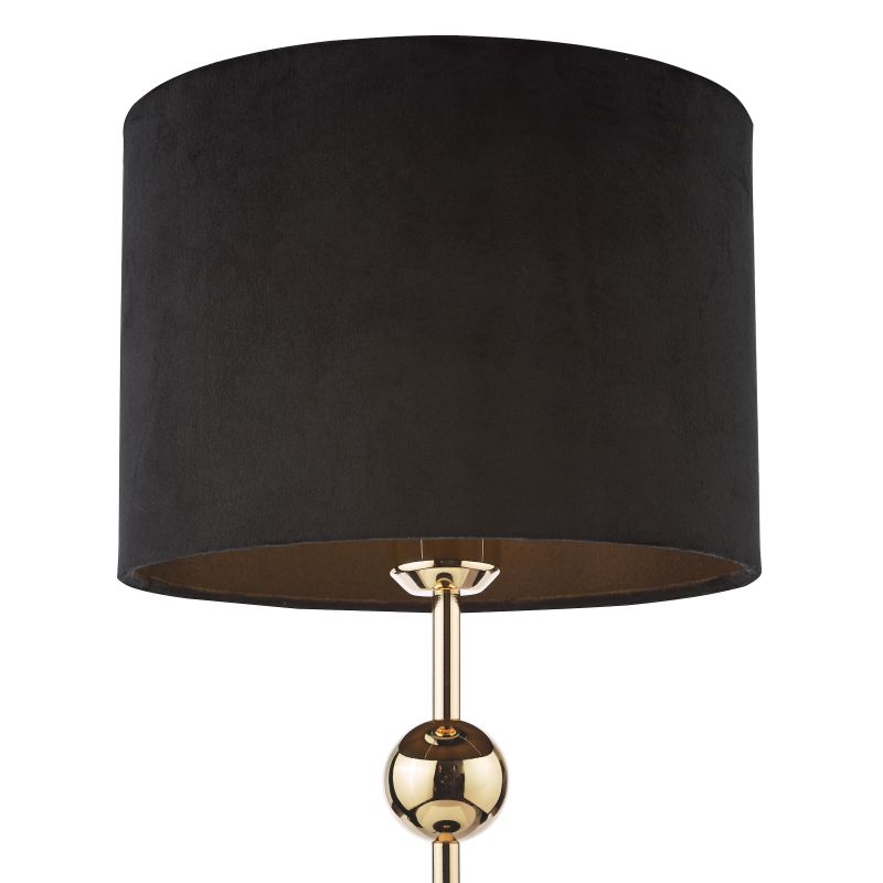 Dar-JIL4222 - Jillian - Black Marble & Gold Table Lamp with Black Velvet Shade