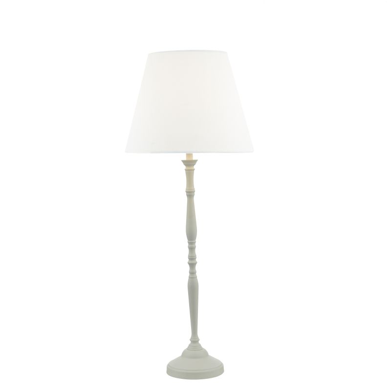 Dar-JOA422 - Joanna - Wooden White Table Lamp with White Shade