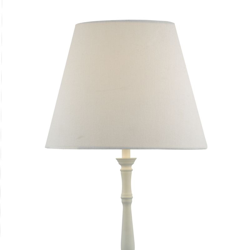 Dar-JOA422 - Joanna - Wooden White Table Lamp with White Shade