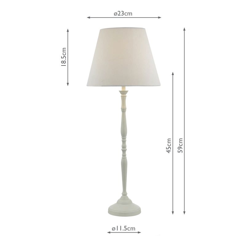 Dar-JOA422 - Joanna - Wooden White Table Lamp with White Shade